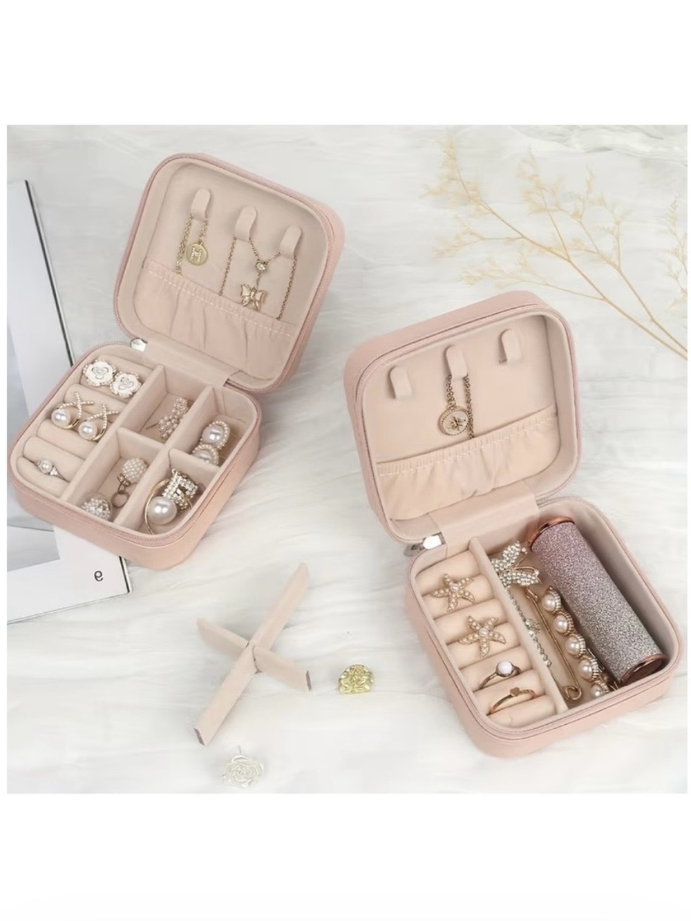 Portable Jewelry Organizer Case/Box in Blush Pink NIP - Picture 4 of 9